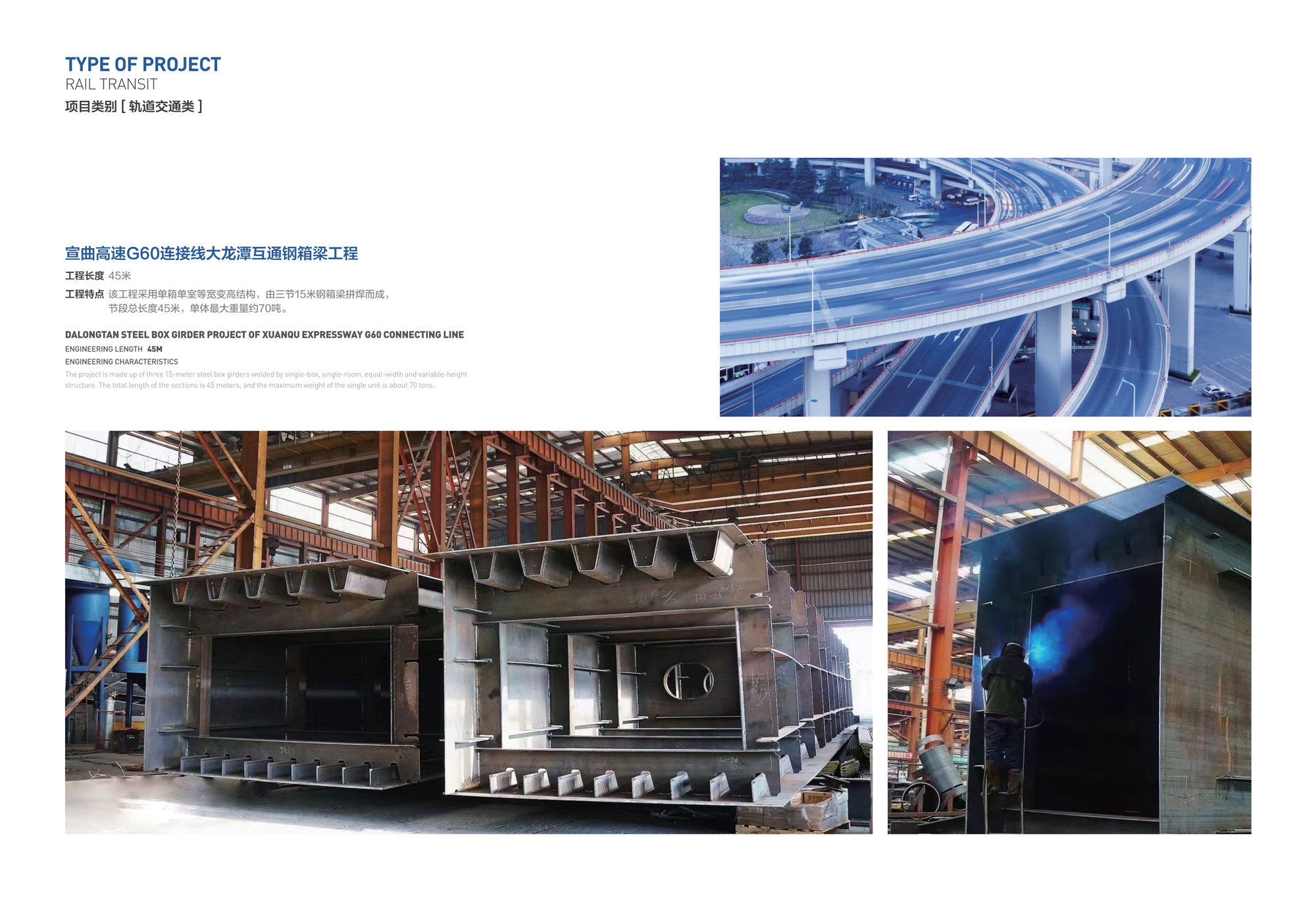 宣曲高速G60连接线大龙潭互通钢箱梁工程